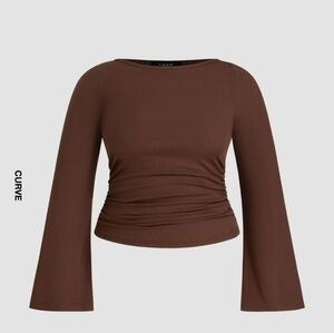 Cider Brown Long Sleeve Top